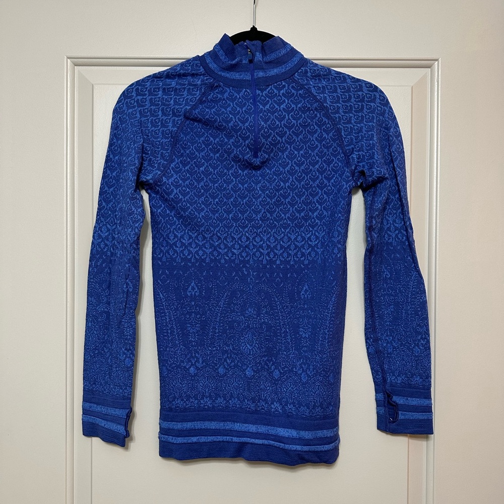 Athleta Blue Half Zip Top